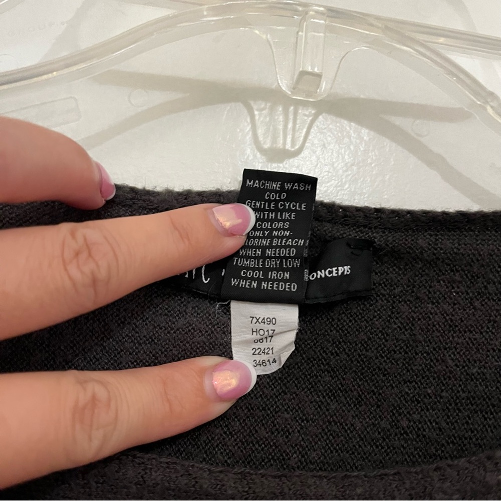 INC International Concepts Classic Black Long Sleeve Sweater - Size S - Picture 5 of 10